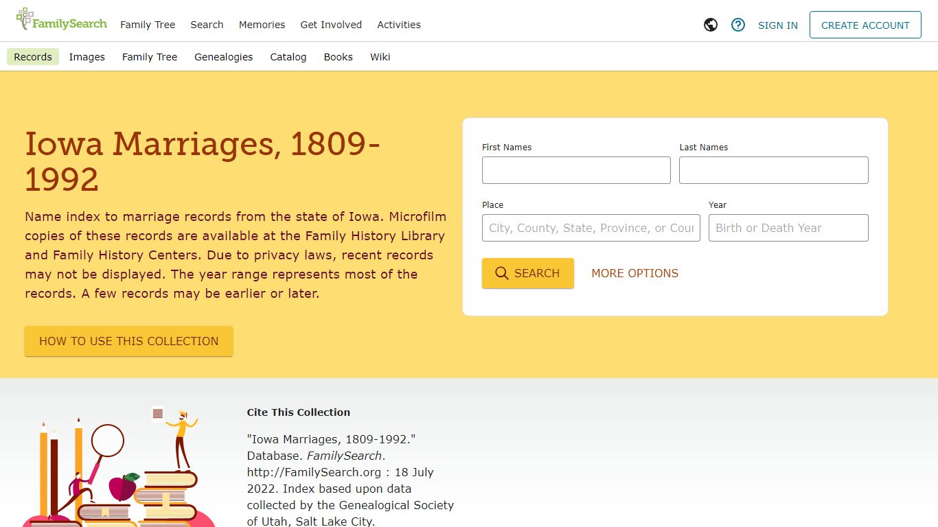 Iowa Marriages, 1809-1992 - FamilySearch
