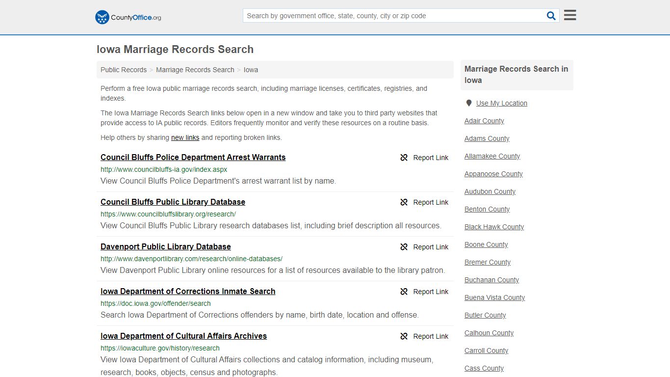 Marriage Records Search - Iowa (Marriage Licenses ...